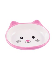 Миска для кошек керамическая Мордочка кошки розовая 160мл Керамикарт