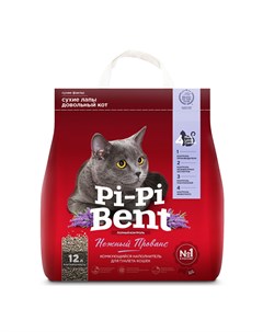 Наполнитель для кошачьего туалета Нежный Прованс комкующийся крафт пакет 12л Pi-pi bent