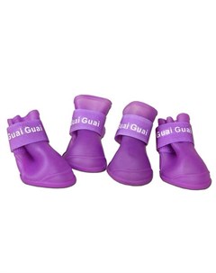 Ботинки для собак силиконовые фиолетовые размер L 5 7х4 7см Грызлик ам