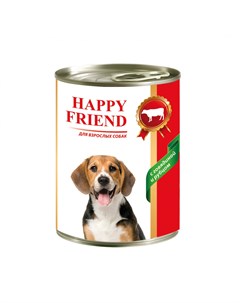 Корм для собак с говядиной и рубцом банка 410г Happy friend