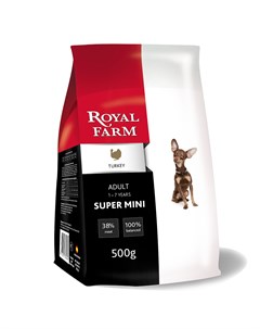 Корм для собак для супер мелких пород индейка сух 500г Royal farm