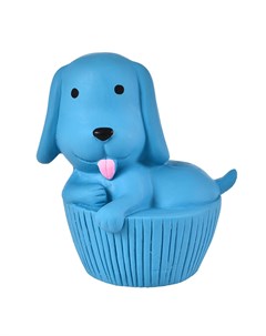 Игрушка для собак Щенок с пищалкой 11см латекс голубой Foxie