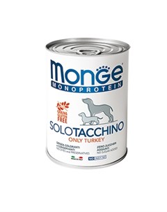 Корм для собак Dog Monoproteico Solo паштет из индейки конс 400г Monge