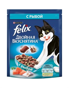 Корм для кошек Двойная вкуснятина с рыбой сух 300г Felix