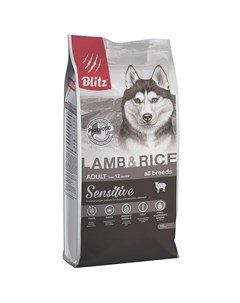 Корм для собак lamb rice all breeds adult с ягненком и рисом сух 15кг Blitz
