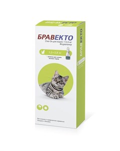 Капли для кошек Бравекто Spot On 1 2 2 8кг 112 5мг Intervet