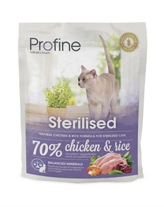 Корм для кошек Sterilised для стерилизованных и кастрированных курица рис сух 300 г Profine