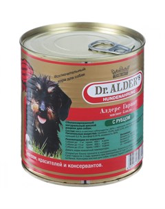 Корм для собак Алдерс Гарант 80 рубленного мяса Рубец Сердце конс 750г Dr. alder's