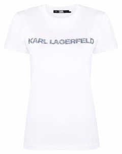 Футболка с кристаллами и логотипом Karl lagerfeld