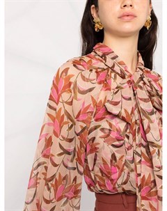 Блузка с шарфом и цветочным принтом Acler