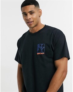 Черная oversized футболка с принтом New York New look