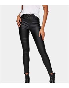 Черные джинсы с покрытием Jamie Topshop petite