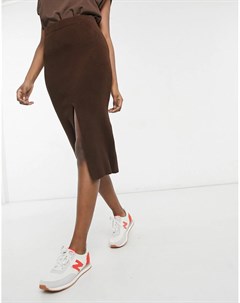 Вязаная юбка шоколадного цвета от комплекта Topshop