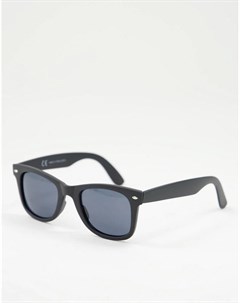 Прорезиненные солнцезащитные очки черного цвета River island