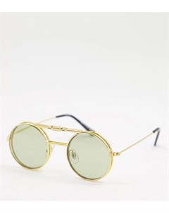 Золотистые солнцезащитные очки в стиле унисекс с оливково зелеными линзами Lennon Flip эксклюзивно д Spitfire