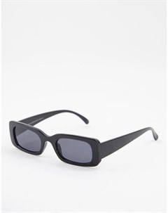 Солнцезащитные очки в черной прямоугольной оправе New look