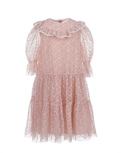 Розовое платье с вышивкой GG детское Gucci
