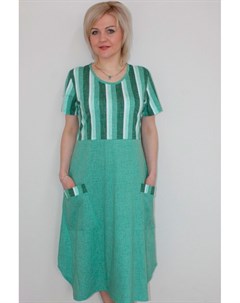 Платье трикотажное Маргарета зеленое от Инсантрик