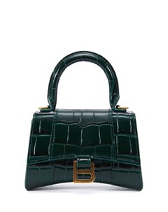 Темно зеленая сумка Hourglass Mini Balenciaga