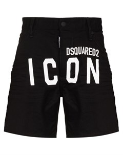 Джинсовые шорты с логотипом Icon Dsquared2