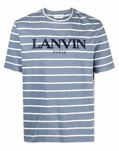Полосатая футболка с вышитым логотипом Lanvin