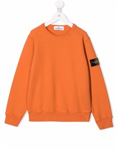 Толстовка с круглым вырезом и нашивкой логотипом Stone island junior