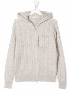 Вязаный кардиган с капюшоном Brunello cucinelli kids