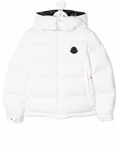 Пуховик с нашивкой логотипом Moncler enfant