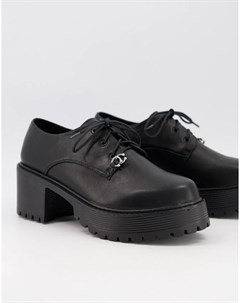 Черные туфли на каблуке со шнуровкой из экологичных материалов KOI Alder Koi footwear
