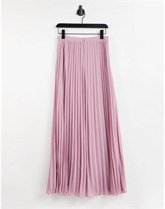 Плиссированная юбка макси бледного розовато лилового цвета Bridesmaid Tfnc