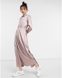 Платье миди из жаккарда цвета шампанского Urban threads