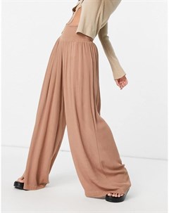 Светло коричневые пляжные брюки Vero moda