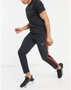 Черные джоггеры для бега с полосками Nike running