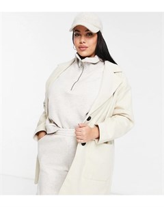 Классическое однобортное пальто бежевого цвета Simply be