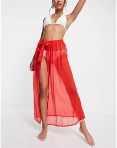 Красная пляжная юбка с завязкой спереди Brave soul