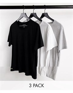 Набор из 3 футболок для дома черного белого серого цвета Lacoste