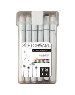 Набор маркеров двухсторонних Большой 36 цветов Sketch&art