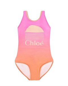 Розовый купальник с логотипом Chloe