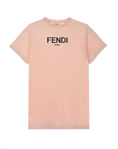 Розовая футболка с логотипом Fendi
