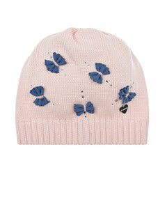 Розовая шапка с синими бантами Il trenino
