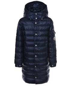 Стеганый пуховик темно синего цвета Moncler