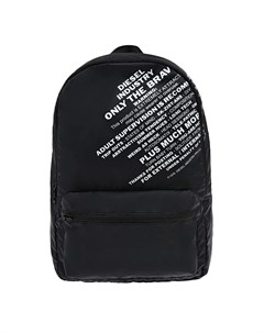 Черный рюкзак с белыми надписями 37x25x10 см Diesel