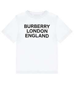 Белая футболка с черным принтом Burberry