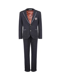 Серый костюм из шерсти с пиджаком и брюками в спортивном стиле Brunello cucinelli