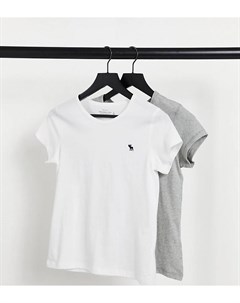 Набор из 2 футболок разных цветов с короткими рукавами и круглым вырезом Abercrombie & fitch