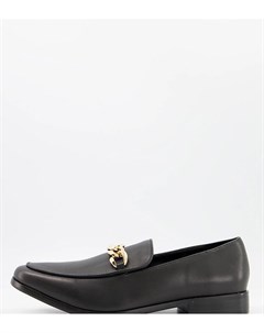 Черные кожаные летние туфли для широкой стопы с плетеной отделкой и шнуровкой Rule london