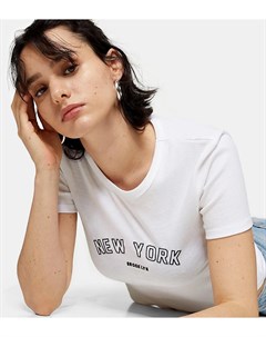 Белая футболка c принтом New York Topshop tall