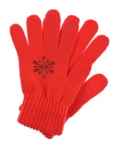 Красные перчатки со снежнкой из страз Catya