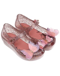 Розовые сланцы туфли с бабочками Melissa