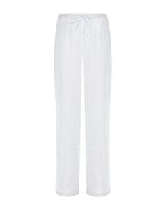 Белые брюки с поясом на кулиске 120% lino